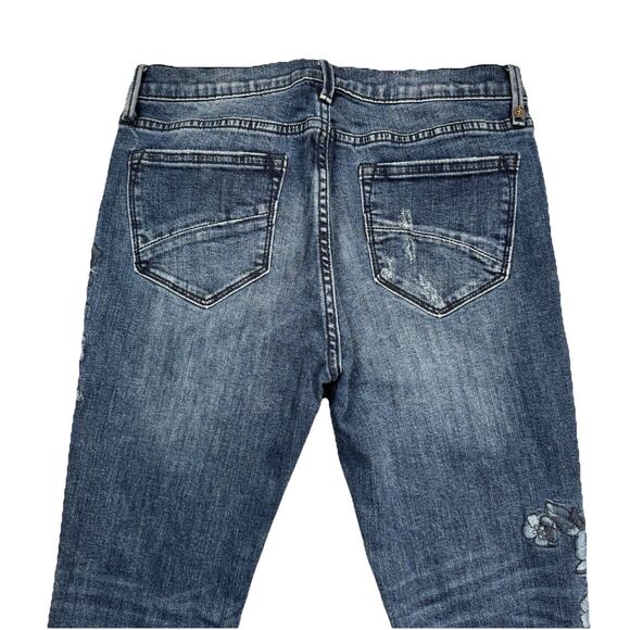 Driftwood Jackie Jeans Womens 28 Embroidered High Mid Blue Measures 28 x 28 - Picture 9 of 10